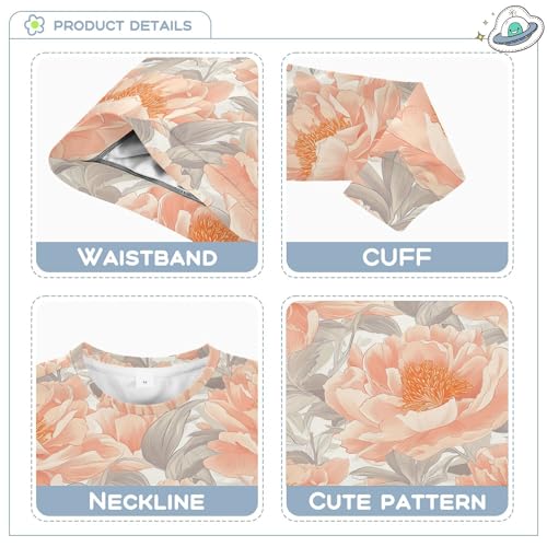 JUNZAN Cartoon Peonies Neutral Kids Girls Sweatshirt Hoodie Fleece Kids Hoodies Boys Sports 4T3