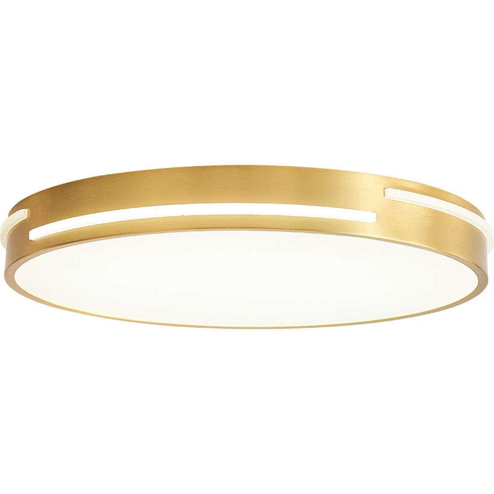 Lampe suspendue, LED Flush Mount Ceiling Light Modern Simple Golden Copper Round Ceiling Lamp Warm Light, Cold Light, Natural Light, Three Colors Adjustable Lighting Fixture