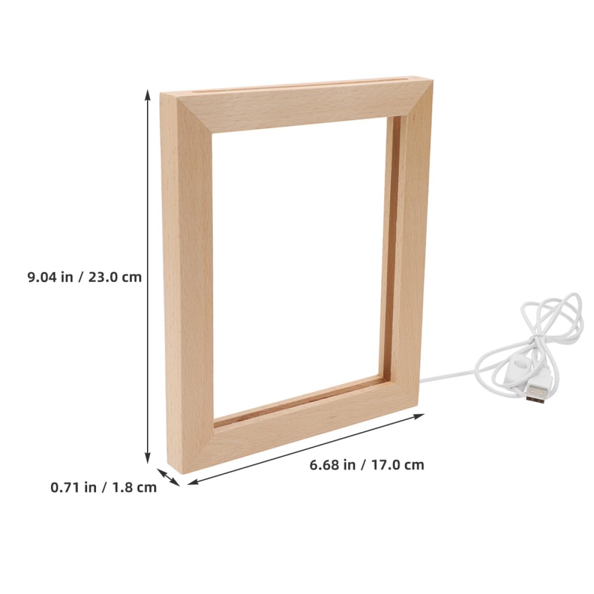 Abaodam Marco de Fotos de Madera con Luz LED Ambiental para Decoración de Mesa y Lámpara Nocturna, Diseño Creativo y Elegante Adecuado para Salas y Dormitorios