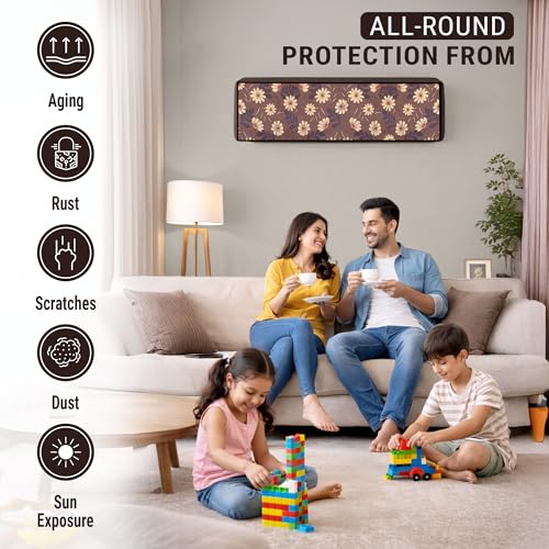 Image of Robustt 1.5 Ton Split AC Cover for Indoor and Outdoor Unit | Waterproof & Dustproof AC Covers with Sun Exposure and Rust Protection | Fabric