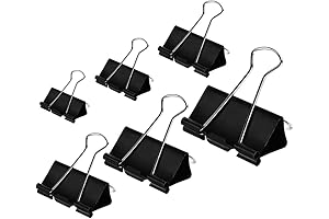DSTELIN Binder Clips Organizer Paper Clamps Supplies Office Classroom Essential - Black Jumbo to Mini