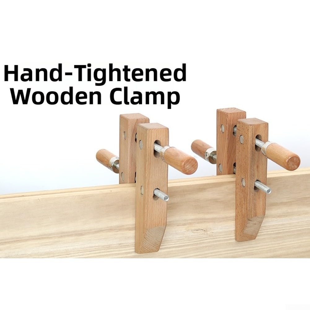 Abrazadera F ajustada a mano de madera para carpintería, clip de madera con presión uniforme para fijación de tablones, herramienta manual de color natural para proyectos de bricolaje