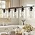 VONLUCE Dining Room Light Fixture Over Table, 5-Light Kitchen Island Lighting with Glass Shade and Adjustable Rods, Farmhouse Linear Chandelier Pendant Light for Kitchen Living Room, Matte Black