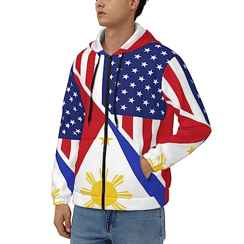 KADEUX American Philippine Flag Hoodies Mans Womens Sweatshirts Full-Zip Pullover Hooded Sweatshirt3