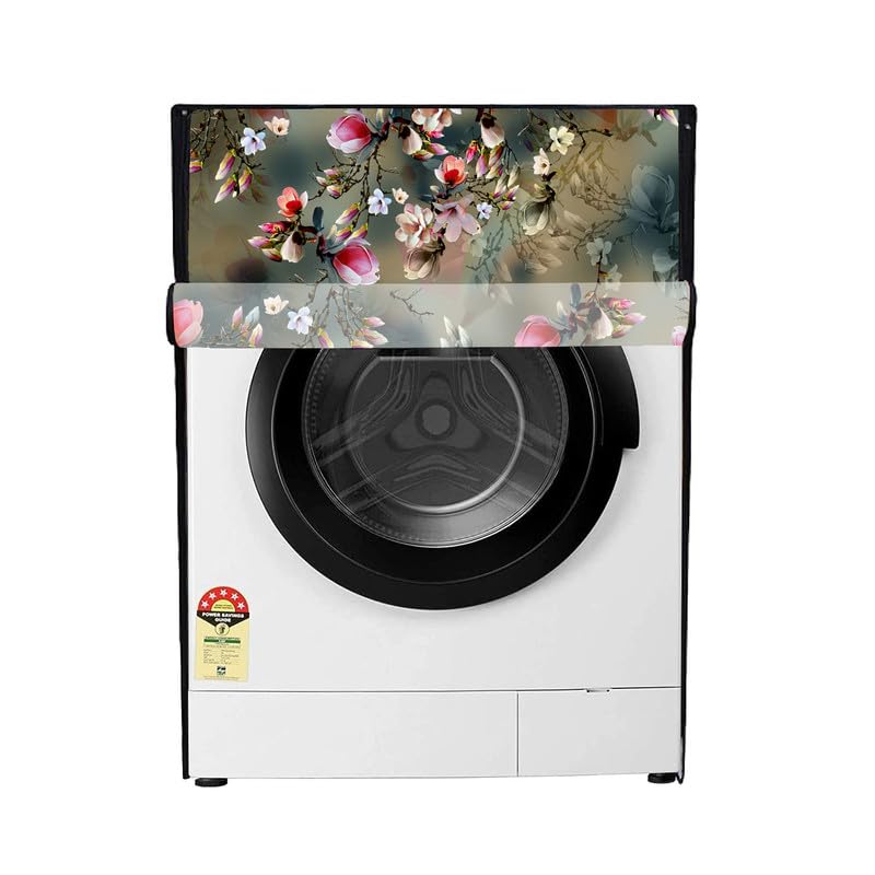 Image of PVC Fully Automatic Front Load Washing Machine Cover Compatible For IFB 7 Kg, 7.5 Kg, 8 Kg, 8.5 Kg, 9 Kg Dimension 62 D X 64 W X 86 H Centimeters, Green.