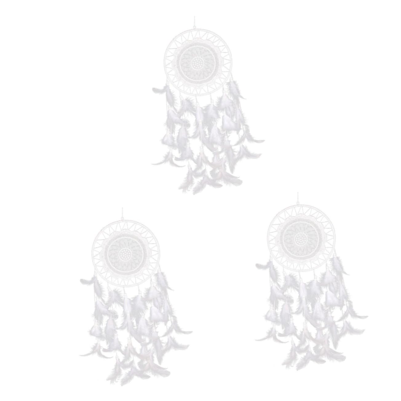 Amosfun 3stücke Handgefertigter Dreamcatcher Mit Weißer Spitze Und Perlen Und Autodekoration Für Harmonisches Zuhause Als Für Besondere Anlässe