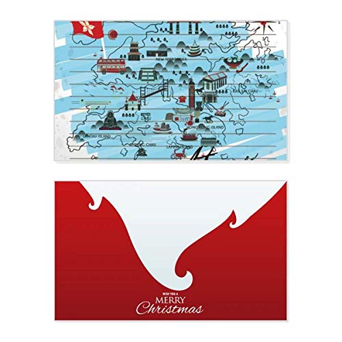 Carte locale de vacances Joyeux Noël Hong Kong vintage