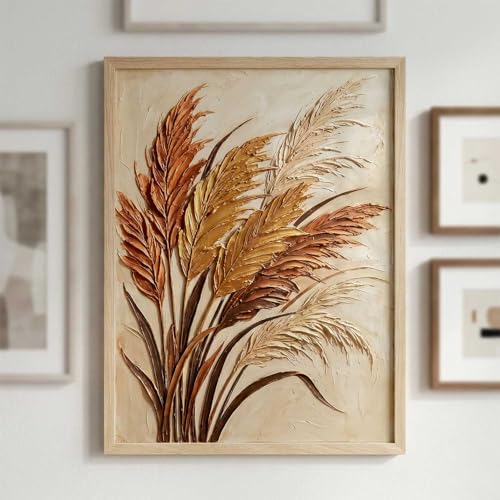 Image of kotart Abstract Floral Art WALL Framed Painting | Big Aesthetic Flowers leaves WALL Framed Paintings for Living Room Bedroom Wall Decor (14X20 inch)