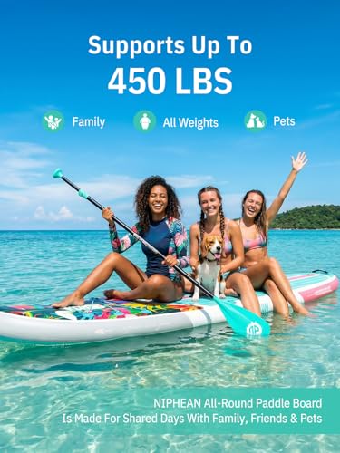 Image of Niphean Inflatable Stand Up Paddle Board with SUP Accessories, Anti-Slip EVA Deck, 10'6'' Inflatable Paddle Boards for Adults & Youth of All Skill Levels