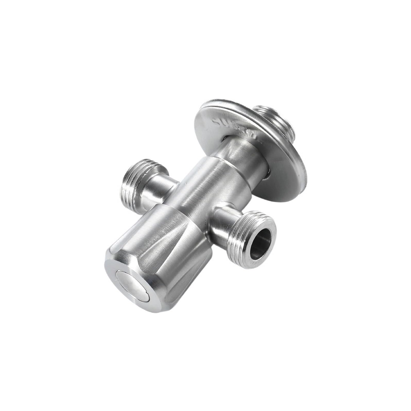 tap Angle Valve, Stainless Steel Angle Valve Inlet Bathroom Single & Double Outlet G1/2 Water Stop Toilet Kitchen(H)(Y2)