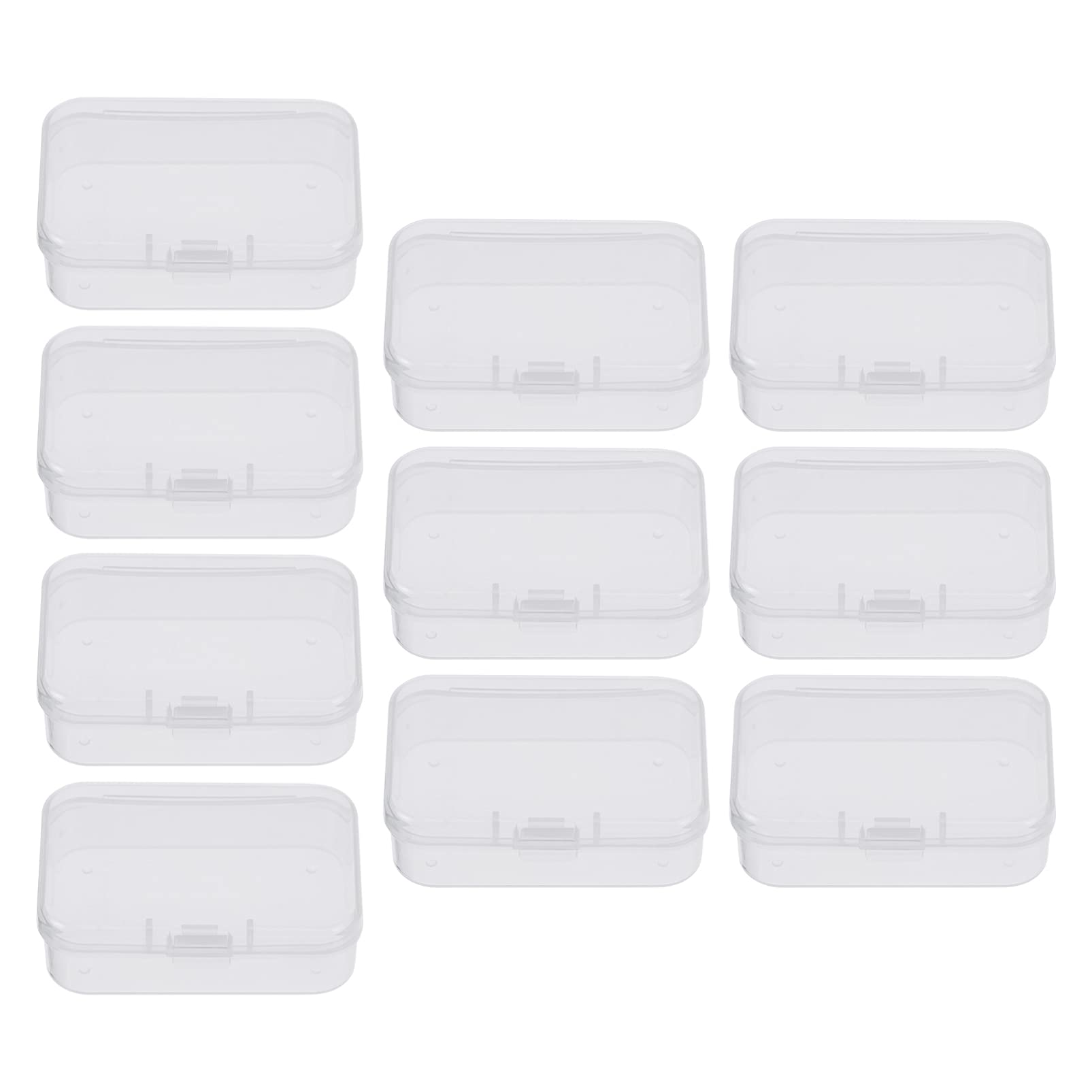Cabilock 10Pcs Transparent Rectangular Storage Boxes Plastic Containers for Organizing Items for Guitar Picks Candies and Treats Keep Your Essentials Separated and Easy