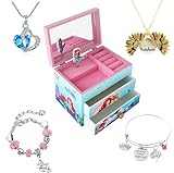 Agitation Unicorn Princess Wooden Musical Jewelry Box - Unicorn Gifts for Girls (A-Mermaid)