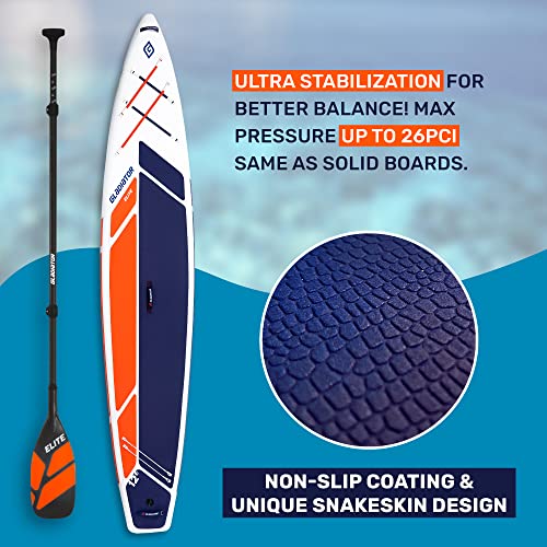 Gladiator Elite 12.6S Inflatable Paddle Board - 26 Psi Ultimate Technology 12'6" Touring Stand Up Paddleboard - 6" Thick Paddle Boards With Accessories - Ultra-Light Inflatable Sup Board #TOP2