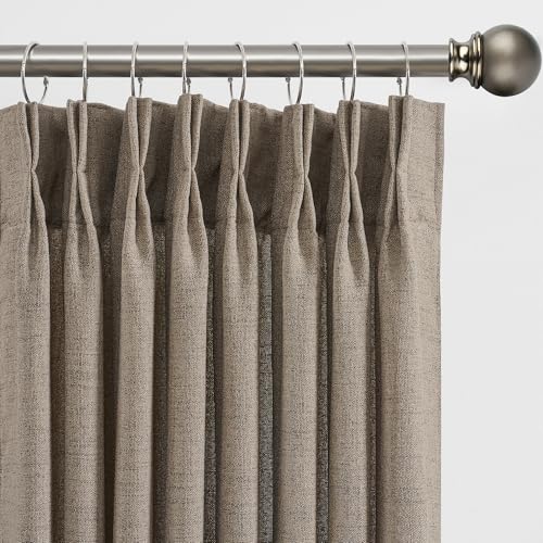 RAIN CITY Pinch Pleated Sheer Curtains 90 Inches Long, Back Tab Hook Drapes for Track System...