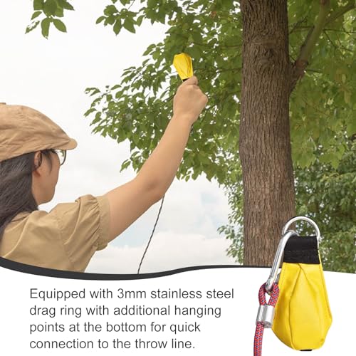 1 Stück Wurfbeutel, Wurfsack Schleudersack Kletter Professioneller Wurftasche Klettern Baum Seilwerfen Gewicht Tasche Arbeiten Bergsteigen Gelb 210G für Baumpfleger, Baumklettern, Wandern, Camping