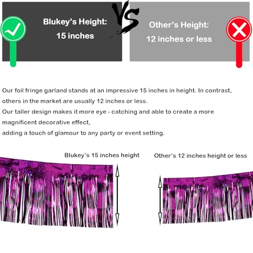 Image of Foil Fringe Garland - Pack of 3- Metallic Parade Floats Skirting Tinsel Streamers Banner for Birthday Wedding Dec 4th of July Homecoming Float (Purple)