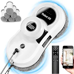 Sophinique Window Cleaner Robot, X5 Window Vacuum Cleaner Smart Glass Cleaning Robotic With App & Remote, Intelligent Automatic Cleaner Robot For Outdoor/Indoor Windows Table (White)