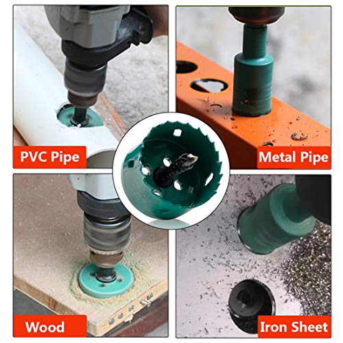 Image of 60mm /2.36 inch Hole Saw BI-Metal Heavy Duty Hole Cutter for Wood Cornhole Boards Plastic Drywall Fiberboard (2-3 /8 Inch Hole Saw)