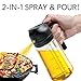 Olive Glow Cooking Oil Dispenser, 400 mL 2-in-1 Spray & Pour Glass Bottle, Leakproof & Refillable for Air Frying, Roasting, Grilling, Fine Mist for Salads, Works with All Types of Cooking Oils