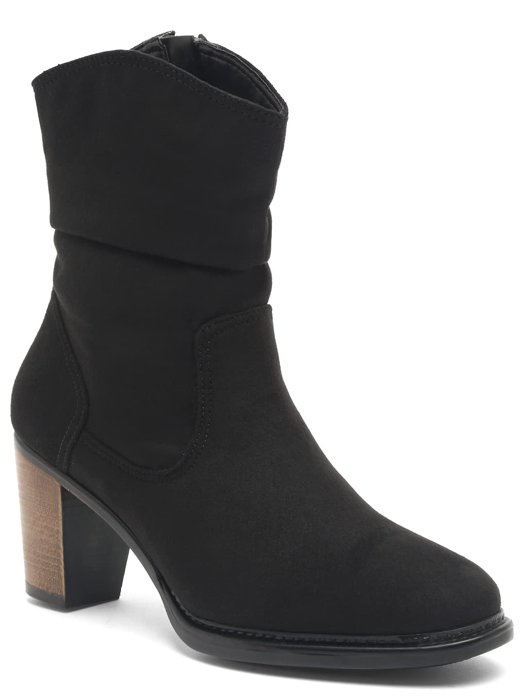 Bruno Manetti womens Black Slipon Zipper calf Length Boots (B09TKV5CXN) Amazon Price History, Amazon Price Tracker