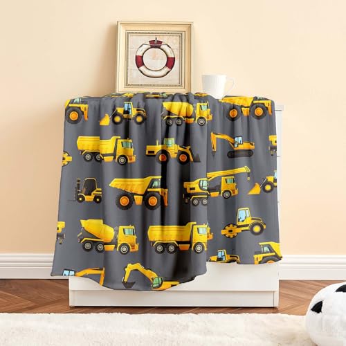 Wajade Kids Construction Truck Blanket For Boys Soft Fleece Kids Blanket For Couch Sofa Bedroom 3D Vehicles Excavator Cars Throw Blanket For Kids 50 Inchx60 Inch thumb #6