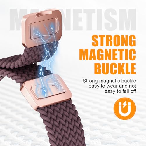 Image of BXUXOHS Magnetic Nylon Bands for Samsung Galaxy Watch 8 Band /Galaxy Watch 8 Classic,Braided Elastic Fabric No Gap Sport Strap for Galaxy Watch 8 /8 Classic 40mm 44mm 46mm men /women