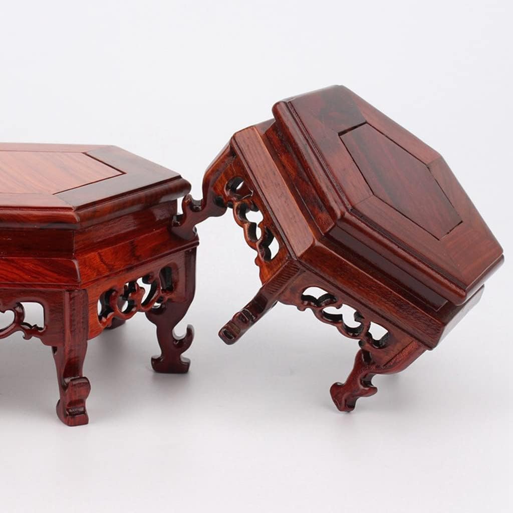 Bonsai Stand Handmade Wood Carved Teapot Holder Tea Set Holder Pot Holder Small Coffee Table for Home Office Decoration (Color : A)