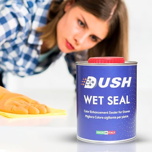 Image of DUSH Wet Look Stone Colour Enhancer Sealer for Marble, Granite & Natural Stone, Crystal, 1 Litre (1000 ml)