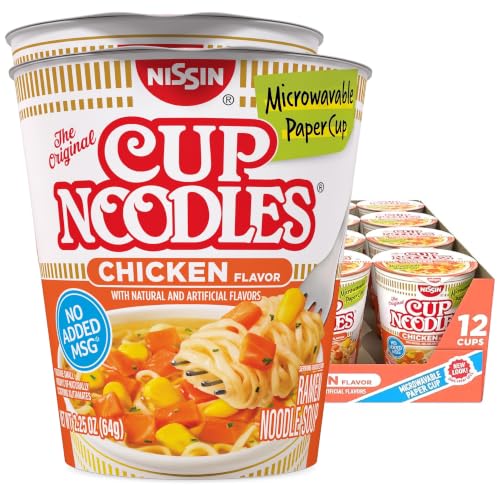Nissin, Cup Noodles Soup, Chicken Flavor, 2.25 oz (case of 12) (Pack of 2)