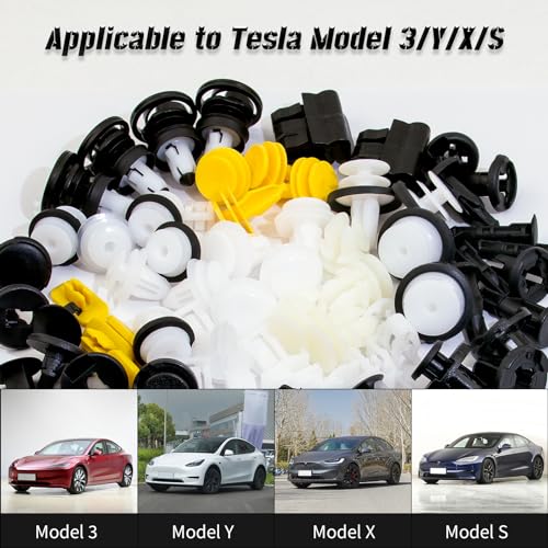 Image of 70 Pcs Tesla Clips Tesla Bumper Fender Liner Push Retainer Fastener Rivet Clips,20 Popular Sizes Tesla Fasteners Tesla Clip Tesla Rivets for Tesla Body Interior and Exterior Retainer Fastener Clip