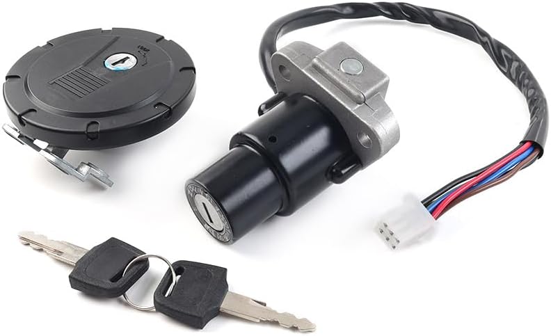 Bacar Motorcycle Switch Lock And Gas Cap Set, Oil Gas Cap Switch Starter Part for Kawasaki KLR650 1987-2018