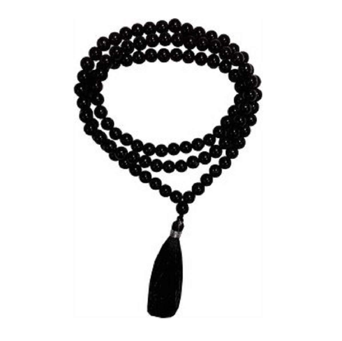 Agate Hakik Mala 108 Beads for Kali & Maha Bhairav Japa Mantras (Black) Hakkik Mala-image-19