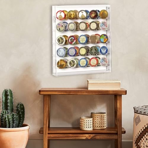 Caja organizadora acrílica para monedas 5 capas blanca miniatura 7