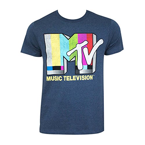 MTV Men's 复古标志 T 恤t-Shirt Mit Retro-Logo, Blue