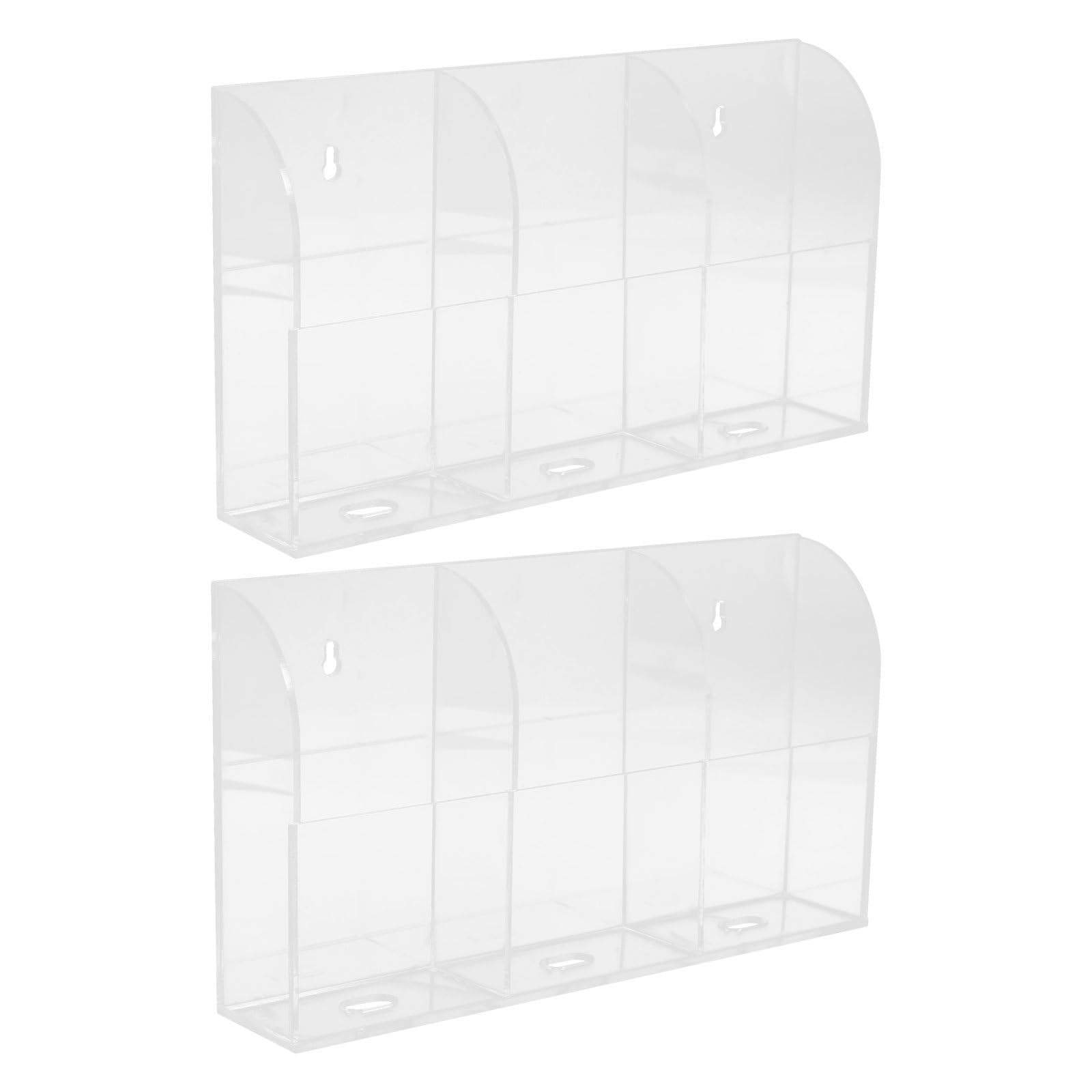 Kichvoe 2 Soportes acrílicos de Pared con 3 Ranuras para Cargar el teléfono, Soportes Transparentes para mandos a Distancia de TV, Organizador de Almacenamiento Multiusos para el hogar, la Oficina y