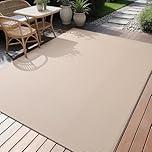 smiry Waterproof Outdoor Rug for Patio, UV Resistant Anti-Slip Garden Rugs Lightweight Foldable Easy Clean Plastic Straw Carpet Mat for Camping, Deck, Beach, Backyard, 120 x 180 cm, Beige