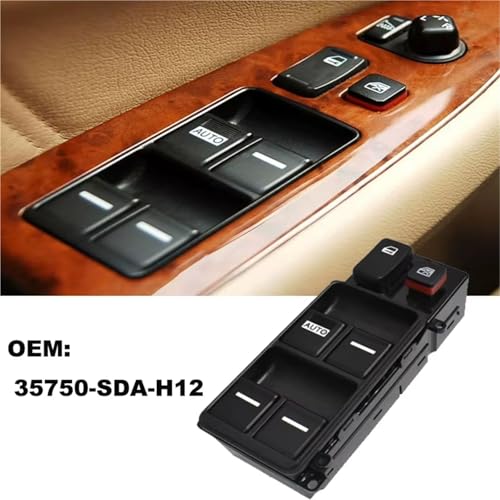 Interrupteur commande vitre electrique principale pour Honda Accord 2003-2007 - 2