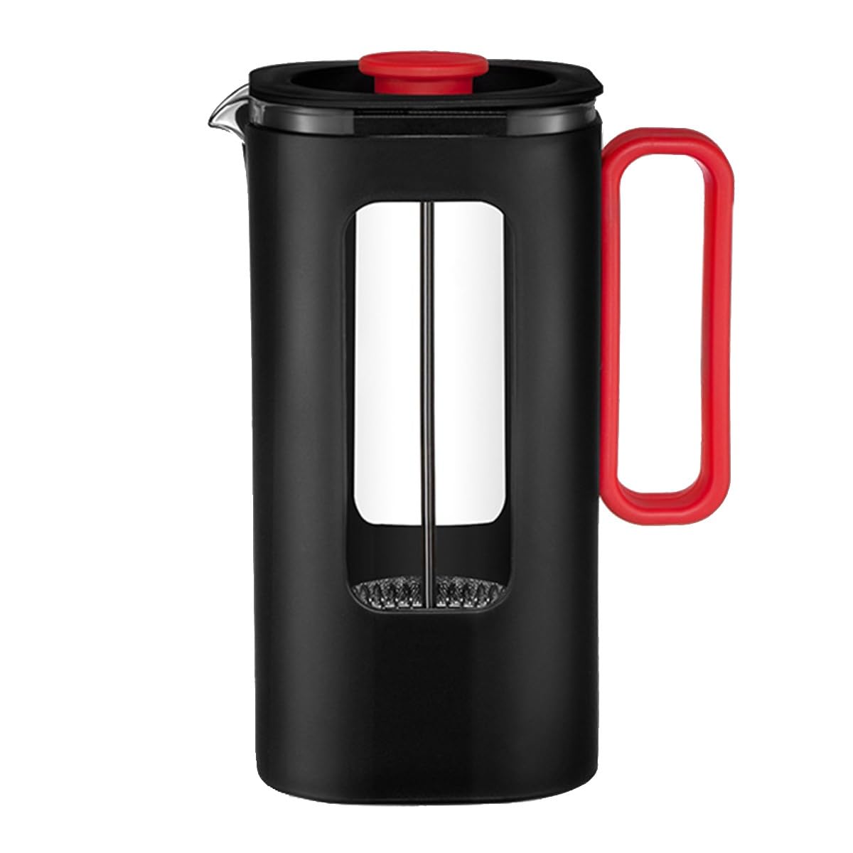 Zaparzacz Do Kawy French Press Z Plastikowym Uchwytem, Podwójną Ścianką Izolacyjną I Filtrem Ze Stali Nierdzewnej, Wkładka Z Wysokoborokrzemowego Szkła, Do Kawy I Herbaty(/Black,1.2L)