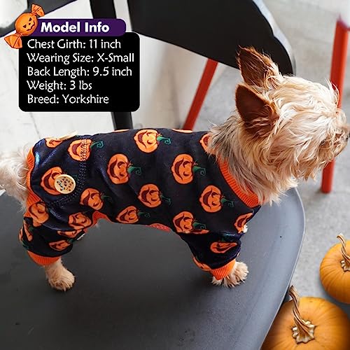 Kyeese Dog Pajamas Halloween For Small Dogs Pumpkin Dog Pjs Onesie Stretchable Soft Material Cat Pajamas #TOP4