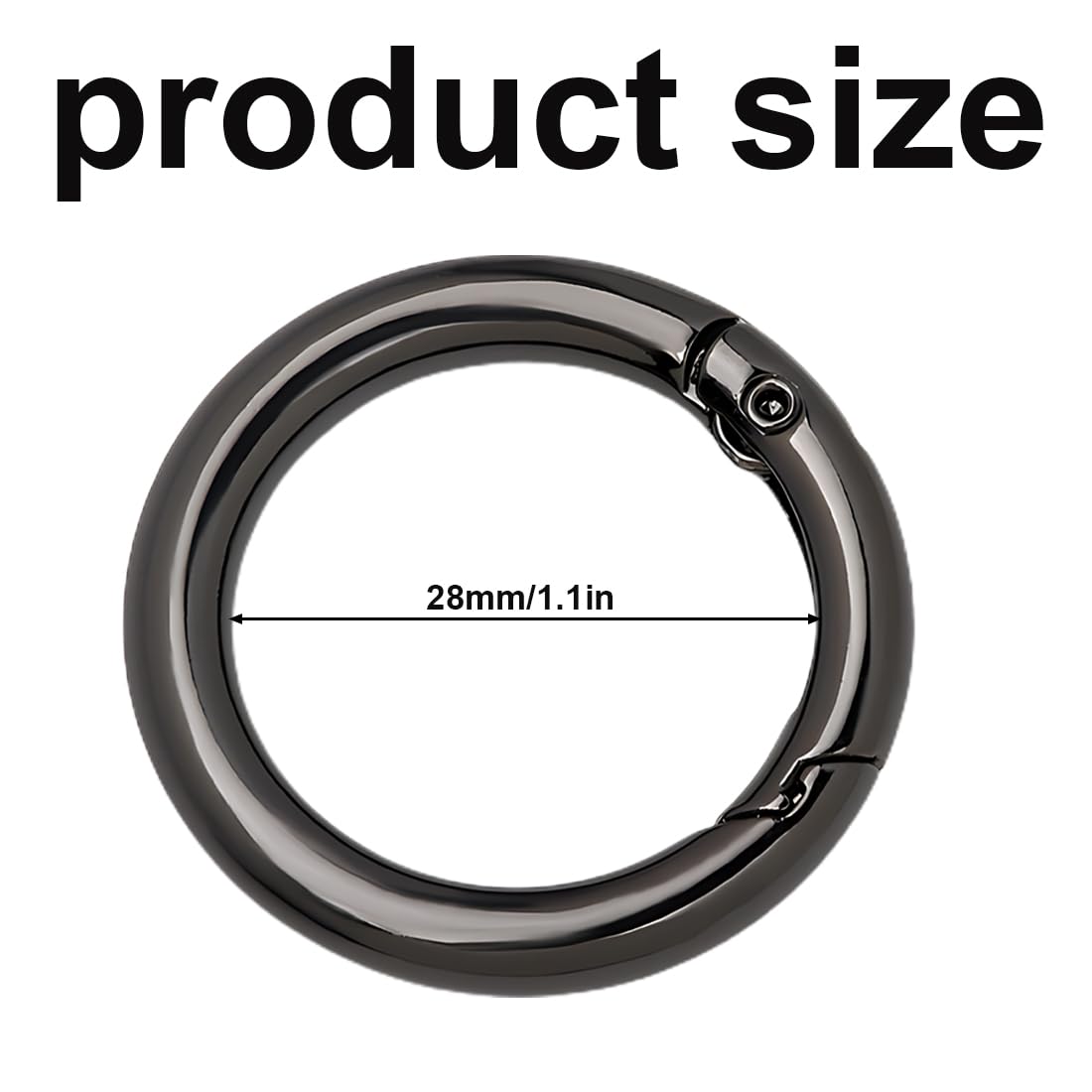 Vegco,Lot De 24 Clics à Ressort Rond, Anneau Porte-clés 28 Mm