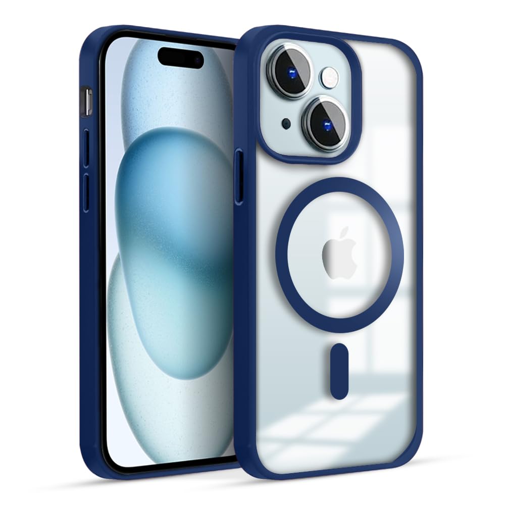 KARWAN®️ Hybrid Transparent iPhone 15 Plus Back Cover Case Compatibe with Mag-Safe |Camera Protection Bump | Transparent Back Cover Case for iPhone 15 Plus(PC, TPU | Blue Bumper) (B0CJJSWC2P) Amazon Price History, Amazon Price Tracker