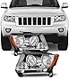 AKKON - For 2011-2013 Jeep Compass Grand Cherokee [Halogen Style] Headlights Assembly Driver Left+Passenger Right Pair