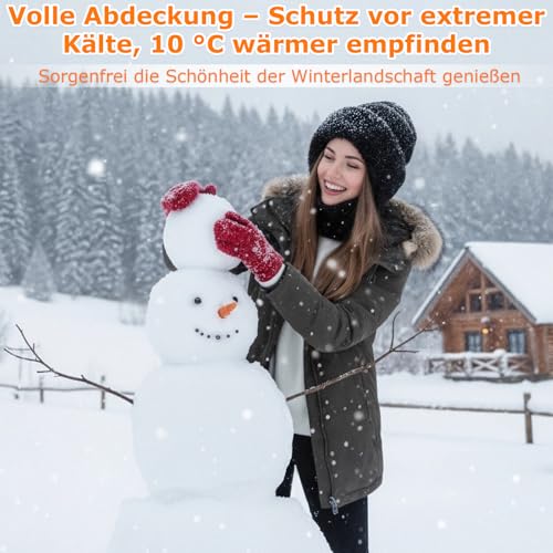 Kunoli Schalmütze Damen, Balaclava Strickmütze, Multifunktional Sturmhaube, 3-in-1-Beanie Mütze Gesichtsmaske und Schal Fleecegefüttert Winddicht Mütze, Winter Thermo Kapuzenschal, Mützenschal (Grau)