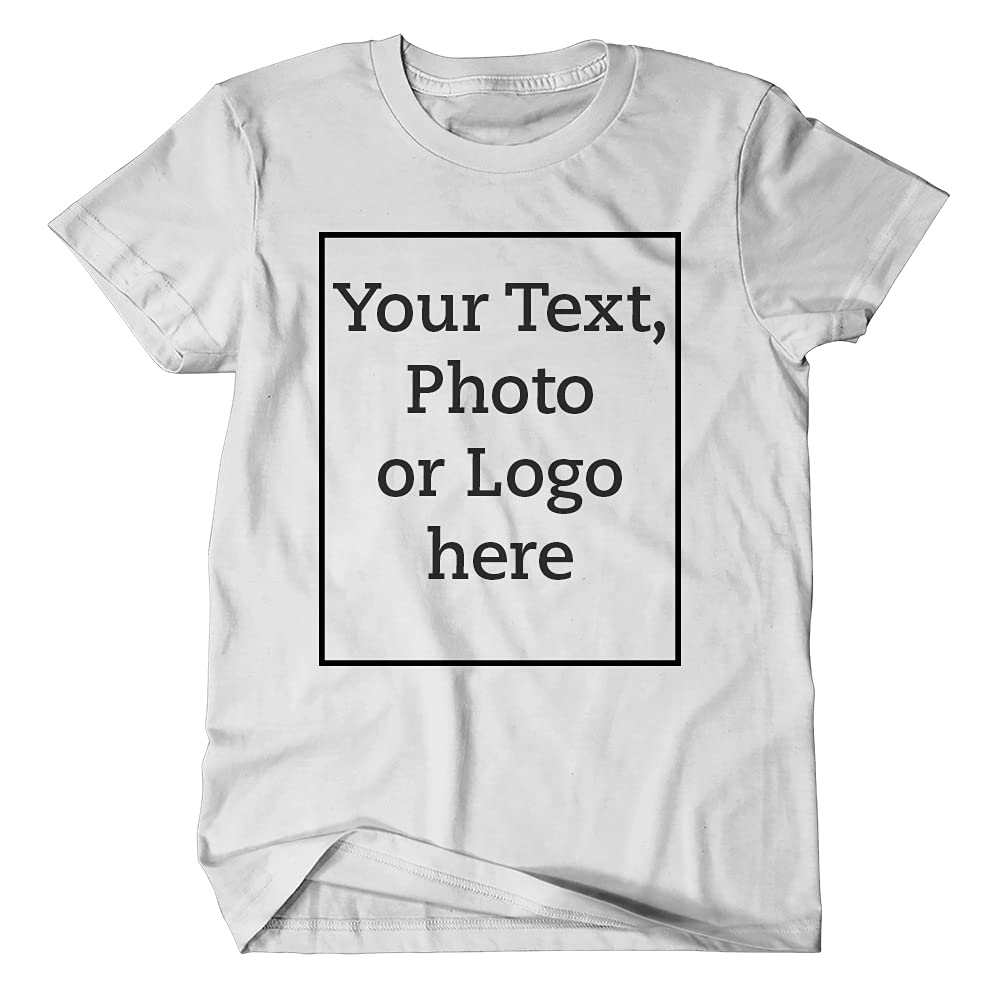 Merch KingdomPersonalised Any Text, Photo or Logo T-Shirt - Make Your Own Custom Tee - Business, Stag & Hen Party Tees