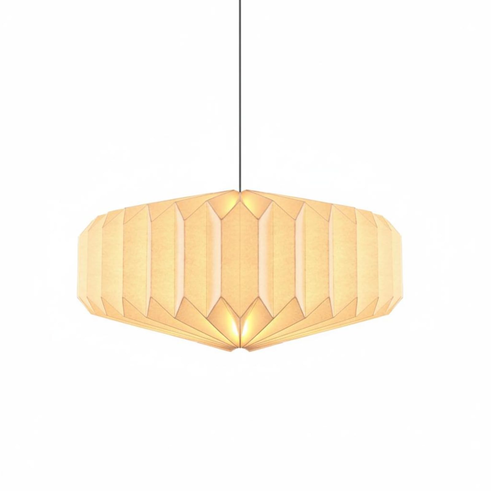 E27 Fitting Paper Hanging Lamp Shade Folded Origami Lampshade Foldable Pleated Paper Shade Suspended Cord for Dining Room, Bedroom, Cafe, Bar, Wheel Shape Shade-image-45