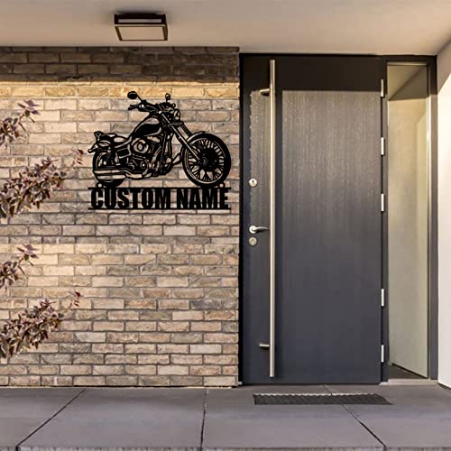 Goodqueen Custom Motorcycle Metal Wall Art, Personalized Motocross Metal Sign, Custom Garage Sign For Wall Decor, Last Name Metal Signs For Home, Personalized Motorcycle Art, Gift For Men 12Inch #TOP7