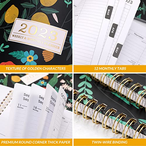 Planner 2023 - 2023 Weekly Monthly Planner From January 2023 - December 2023, 8"X10" Planner With Cute Lemon Cover, Thick Paper, Monthly Tabs #TOP5