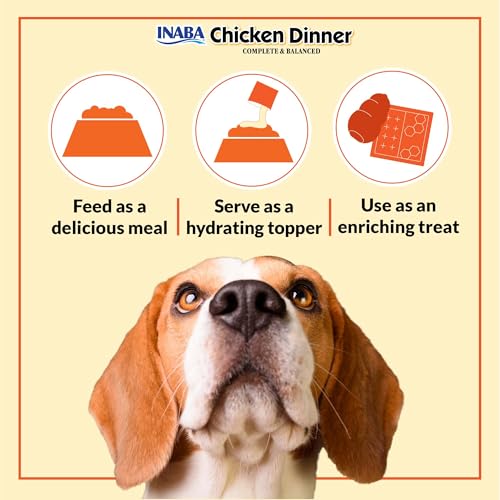 Image of INABA Chicken Dinner for Dogs, Soft Pate Wet Dog Food, Complete & Balanced, 2.4 oz. Pouch, 15 Pouches, Beef & Vegetables Variety