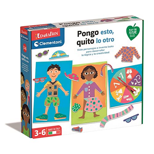 Clementoni - Pongo Esto, Quito Lo Otro, jogo educativo, brinquedo em espanhol a partir de 3 anos (55449)