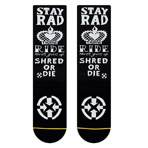MERGE4 Rick Thorne Stay Rad Mid Length Black Unisex Artist Crew Socks2